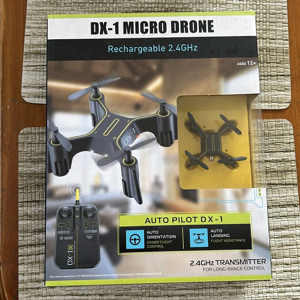 DX-1 Micro Drone Rechargeable Autp Pilot Remote Control ~ NEW